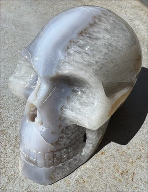 ~Super Sale~ LifeSize Agate GEODE Crystal Skull with Sparkly Druzy Lined Facial VUG!