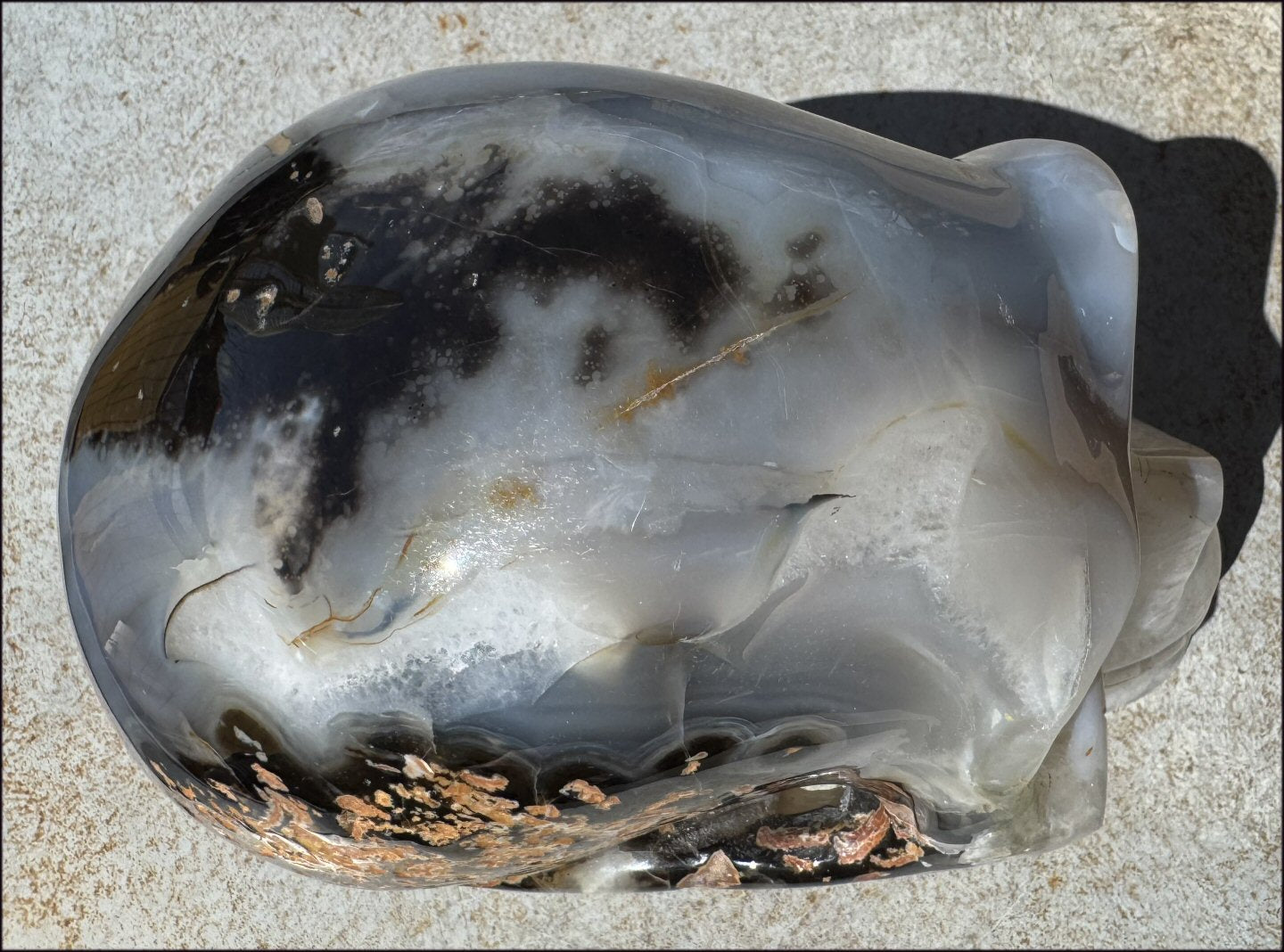 ~Super Sale~ LifeSize Agate GEODE Crystal Skull with Lovely "Floral" Matrix - 11lbs+