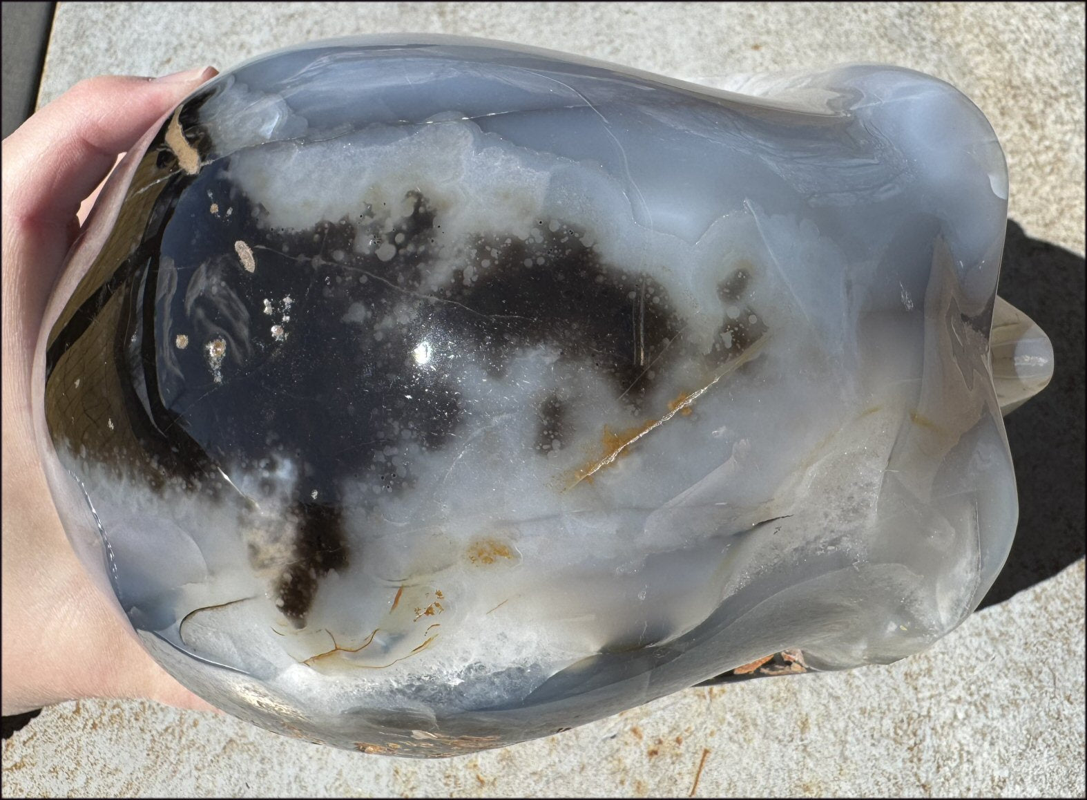 ~Super Sale~ LifeSize Agate GEODE Crystal Skull with Lovely "Floral" Matrix - 11lbs+