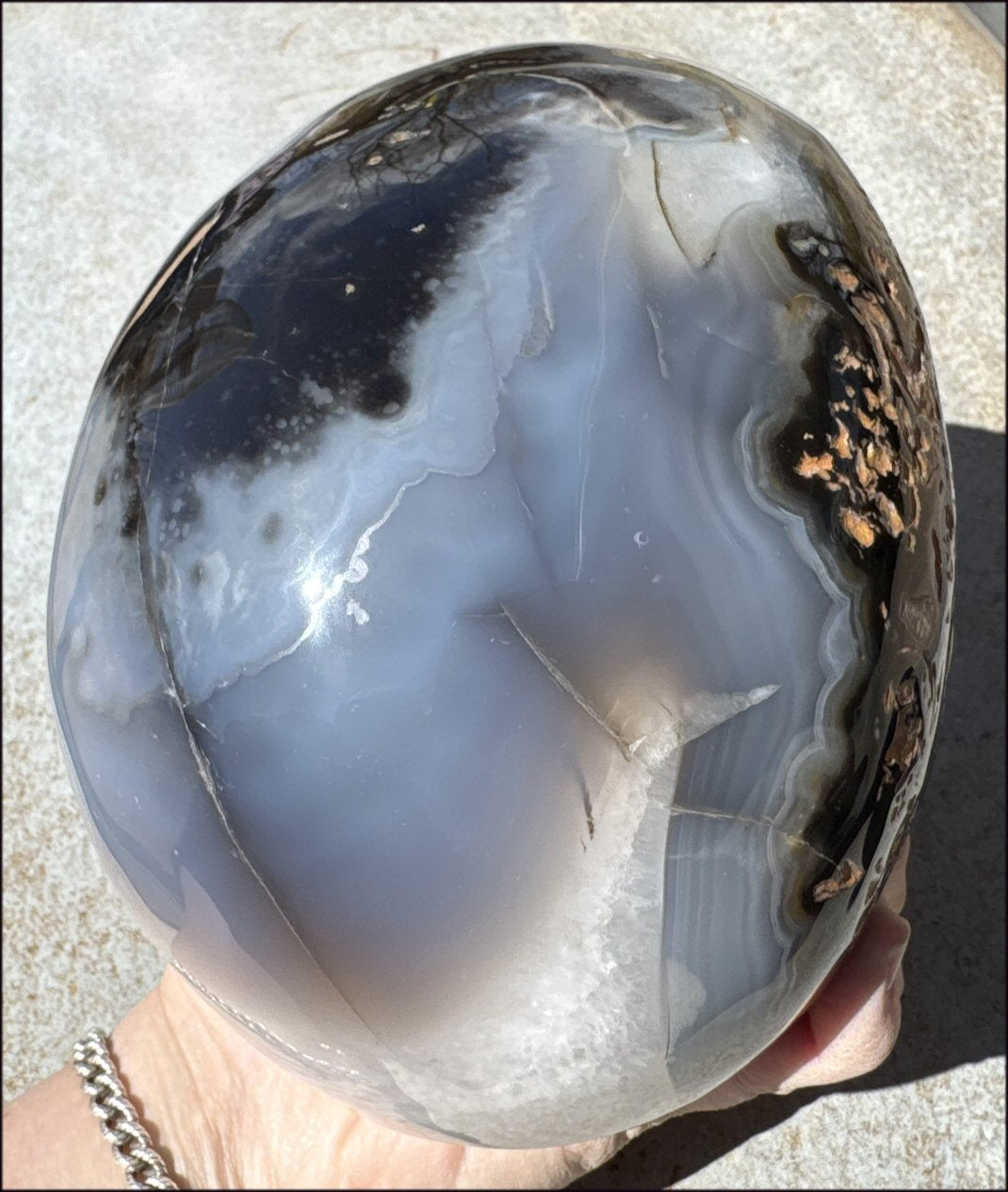 ~Super Sale~ LifeSize Agate GEODE Crystal Skull with Lovely "Floral" Matrix - 11lbs+