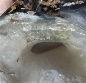 ~Super Sale~ LifeSize Agate GEODE Crystal Skull with Lovely "Floral" Matrix - 11lbs+