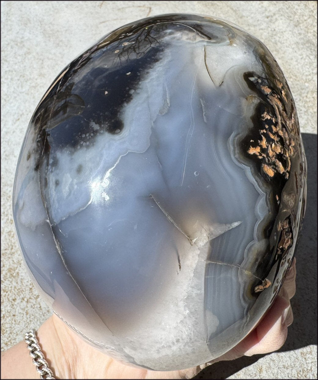 ~Super Sale~ LifeSize Agate GEODE Crystal Skull with Lovely "Floral" Matrix - 11lbs+