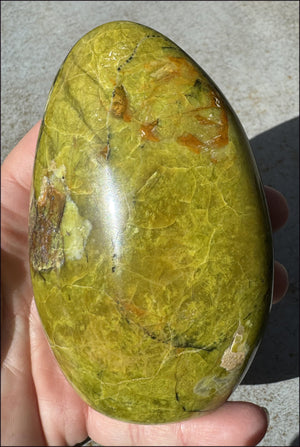 4.5" Madagascar GREEN OPAL Standing Stone with Weird VUGS! -