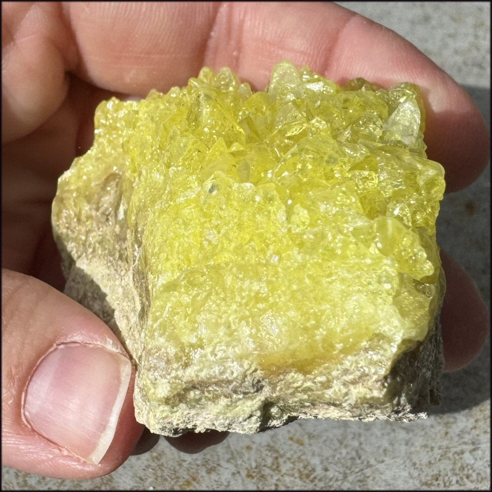 Natural SULFUR Crystal Cluster Specimen - Enhance creativity, Remove negativity