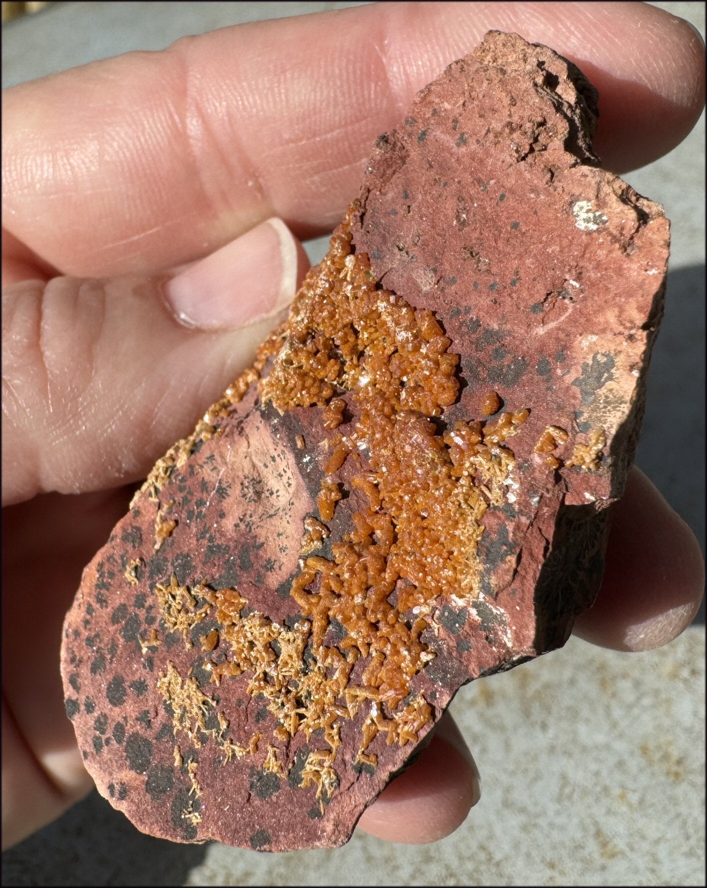 Moroccan VANADINITE Specimen with Cool Dendrites - Root Chakra, Harmony