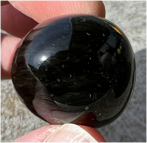 VELVET OBSIDIAN Pocket / Palm Stone with Multi-Colored Shimmer!