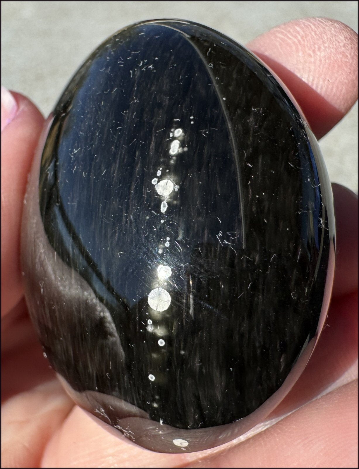 VELVET OBSIDIAN Pocket / Palm Stone with Multi-Colored Shimmer!