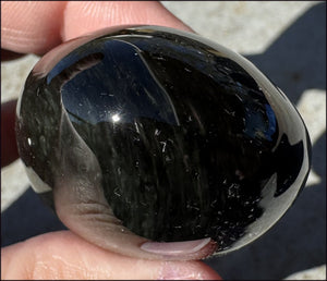 VELVET OBSIDIAN Pocket / Palm Stone with Multi-Colored Shimmer!