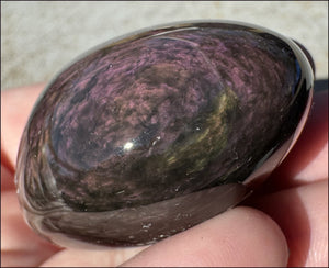 VELVET OBSIDIAN Pocket / Palm Stone with Multi-Colored Shimmer!