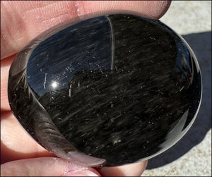 VELVET OBSIDIAN Pocket / Palm Stone with Multi-Colored Shimmer!