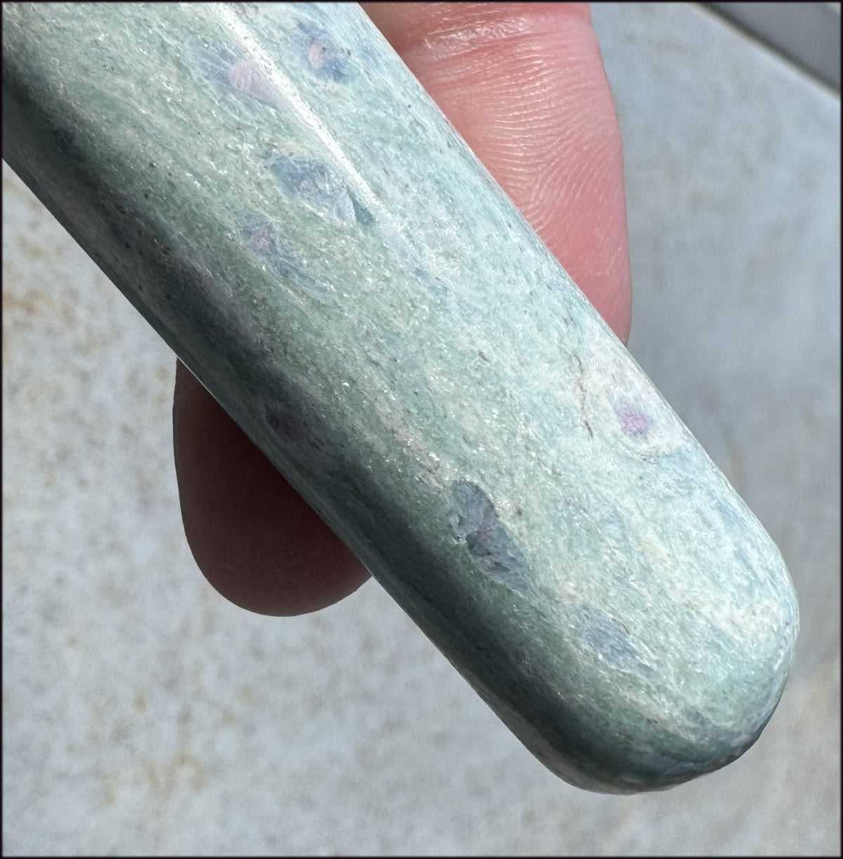 Ruby in Fuchsite Crystal Massage Wand with Blue Kyanite "Halos"