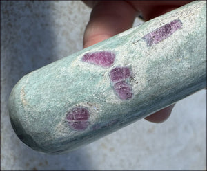 Ruby in Fuchsite Crystal Massage Wand with Blue Kyanite "Halos"