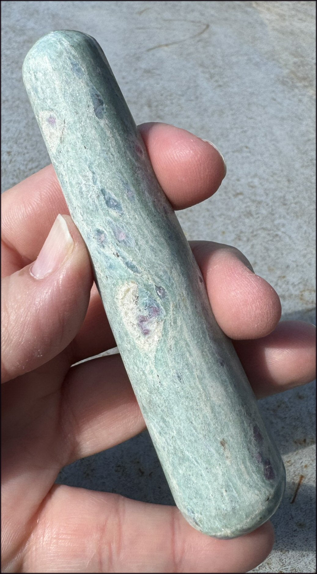 Ruby in Fuchsite Crystal Massage Wand with Blue Kyanite "Halos"