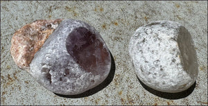 1 Pair Brazilian Window Quartz / Seer Stones - 1 Amethyst, 1 Smoky Quartz - with Synergy for 10+ years