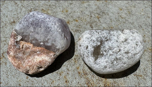 1 Pair Brazilian Window Quartz / Seer Stones - 1 Amethyst, 1 Smoky Quartz - with Synergy for 10+ years