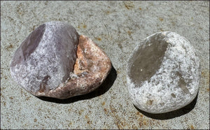 1 Pair Brazilian Window Quartz / Seer Stones - 1 Amethyst, 1 Smoky Quartz - with Synergy for 10+ years