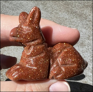 ~Sparkly!~ Carved Goldstone ANUBIS DOG Figure