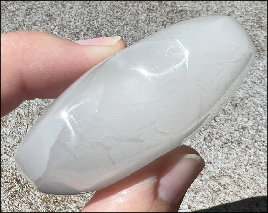 White Satin Spar SELENITE Crystal Heart - Clarity, Remove energy blocks