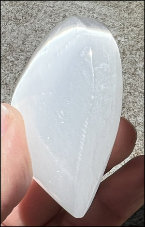 White Satin Spar SELENITE Crystal Heart - Clarity, Remove energy blocks