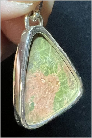 Sterling Silver UNAKITE Crystal Pendant - Connect with Animal Guides - with Synergy 9+ years