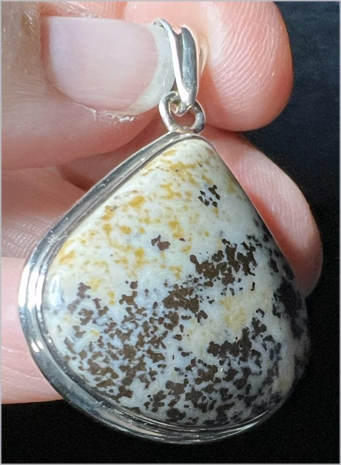 Sterling Silver DOLOMITE Crystal Pendant with Dendritic inclusions - with Synergy 9+ years