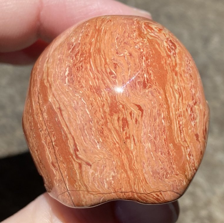 Red Spiral Jasper CRYSTAL SKULL w/ Groovy Psychedelic patterns